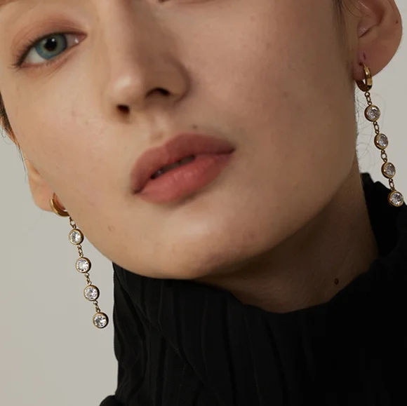 Elegant Colourful Diamond Earrings - Picture 5 of 7